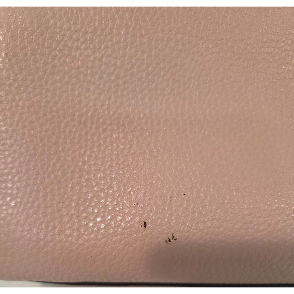 Guess Satchel Handbag Pink Beige Colorblock Purse Top Handle - Picture 3 of 3